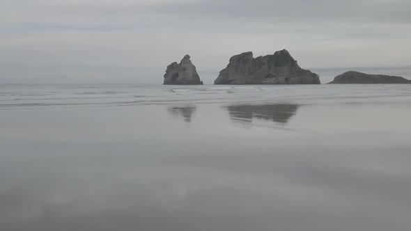 Flying low on beautiful beach