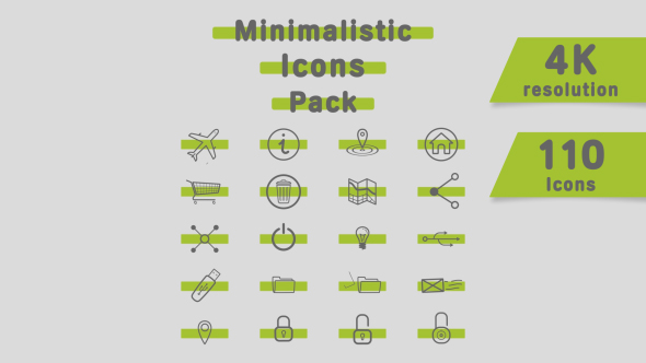 Minimalistic icons pack - VideoHive 19389289