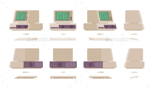 Set of Old Personal Computer - Computers Technology