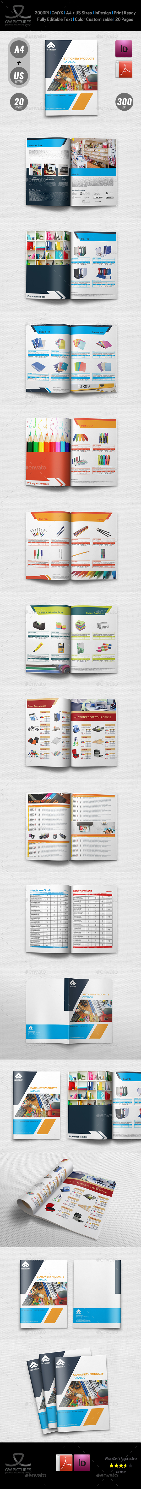 Stationery Products Catalog Brochure Template Vol.2 - 20 Pages - Catalogs Brochures