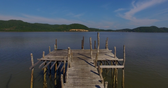 Aerial: Old Wooden Pier alt