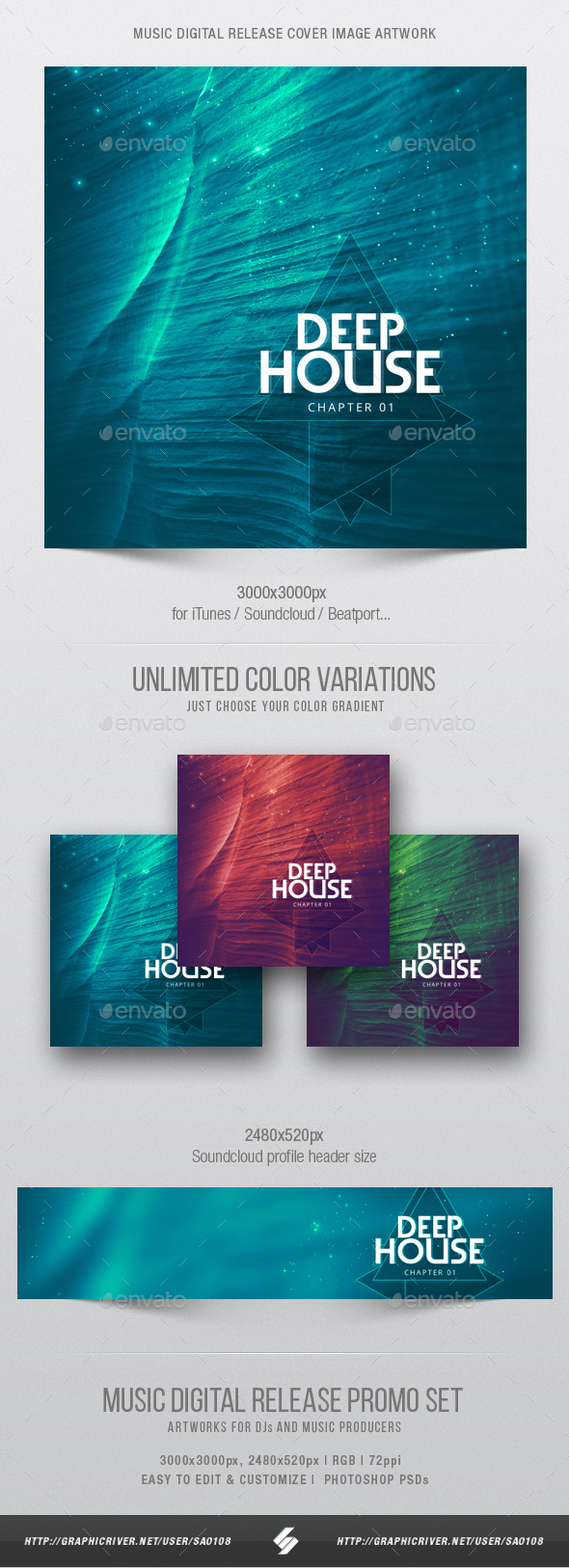 Deep House Chapter 1 - Music Cover Image Artwork Template - Miscellaneous Social Media