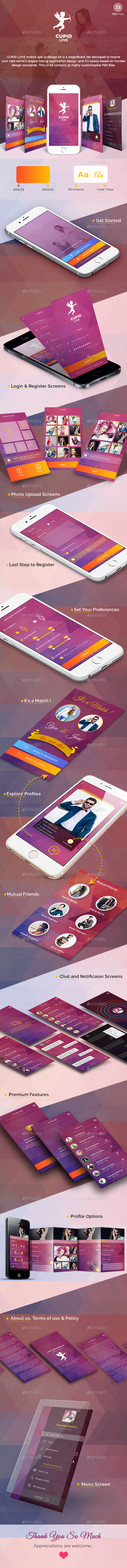 Cupid Love - Dating App UI Kit - User Interfaces Web Elements