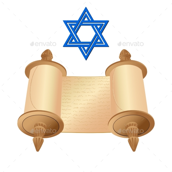 Old Scroll with Star of David - Religion Conceptual