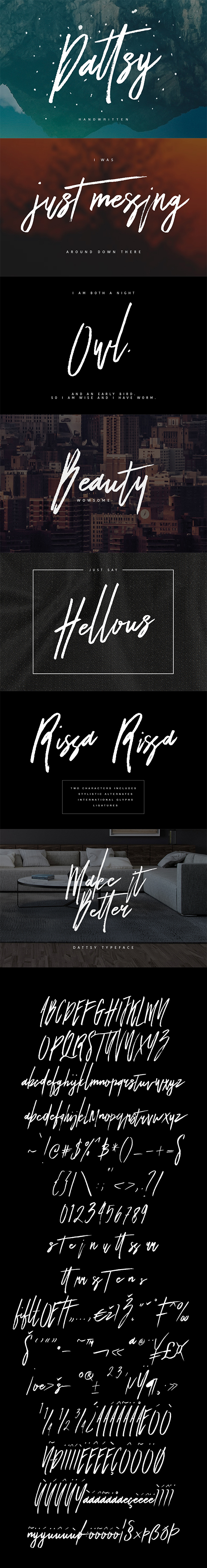 Dattsy Signature Brush Font - Hand-writing Script