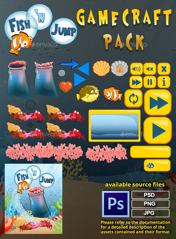 Fish 'n Jump Game Assets - Game Kits Game Assets