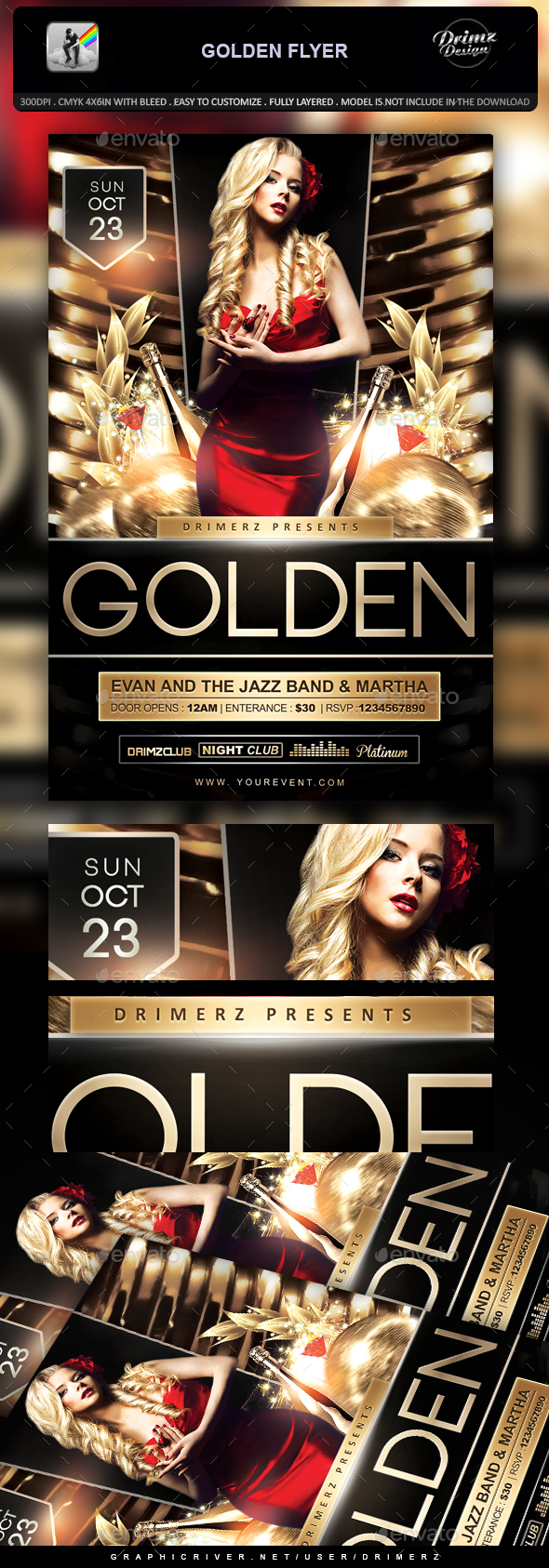 Golden Flyer - Events Flyers