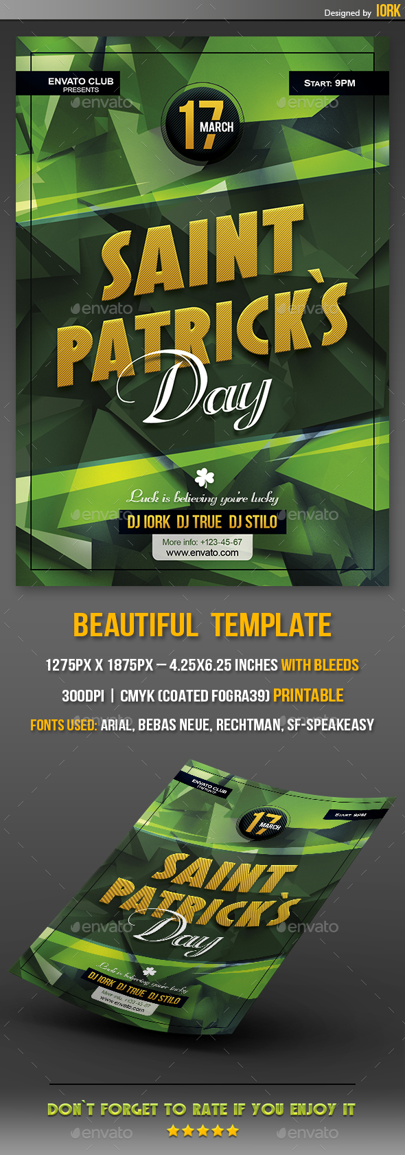Saint Patrick`s Day Party Flyer - Holidays Events