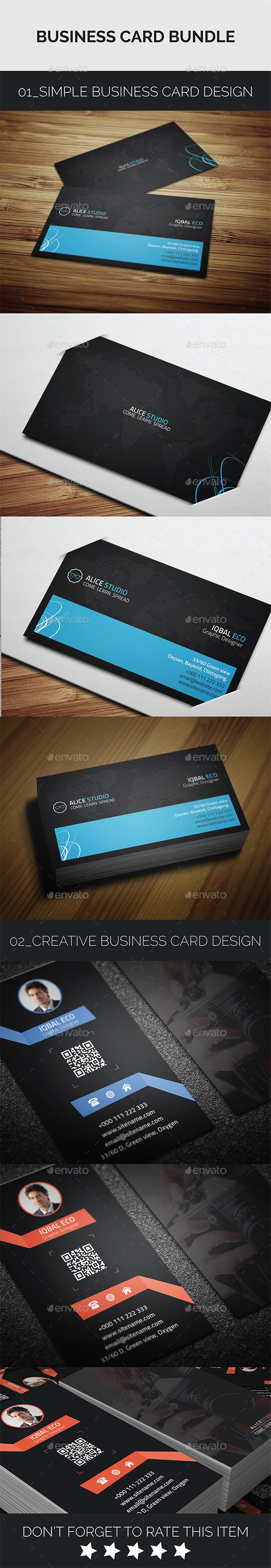 Business Card Bundle 2in1 - Creative Business Cards