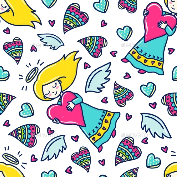 Doodle Seamless Pattern - Valentines Seasons/Holidays