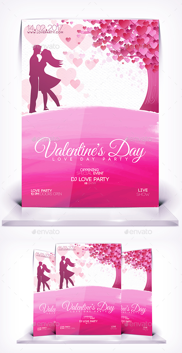 Valentines Day Party Flyer - Flyers Print Templates