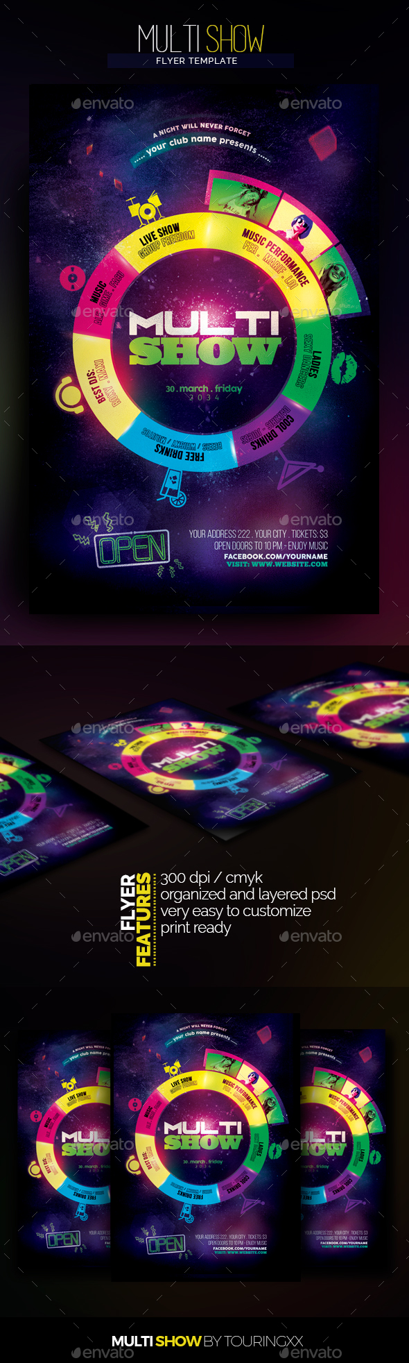 Multi Show Flyer Template - Events Flyers