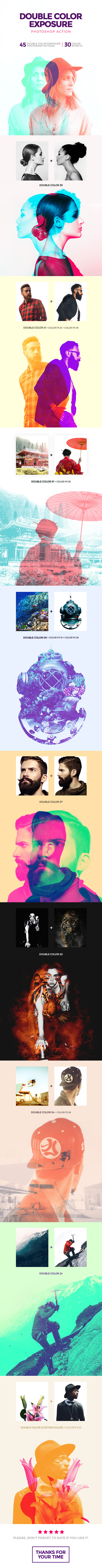 Double Color Exposure Photoshop Action - Photo Effects Actions