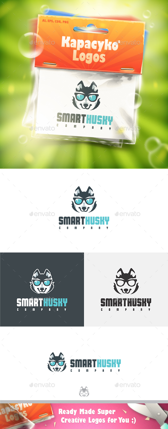 Smart Husky Logo - Animals Logo Templates