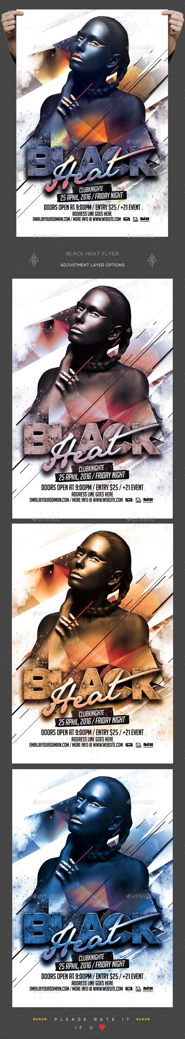 Black Heat Flyer - Clubs & Parties Events