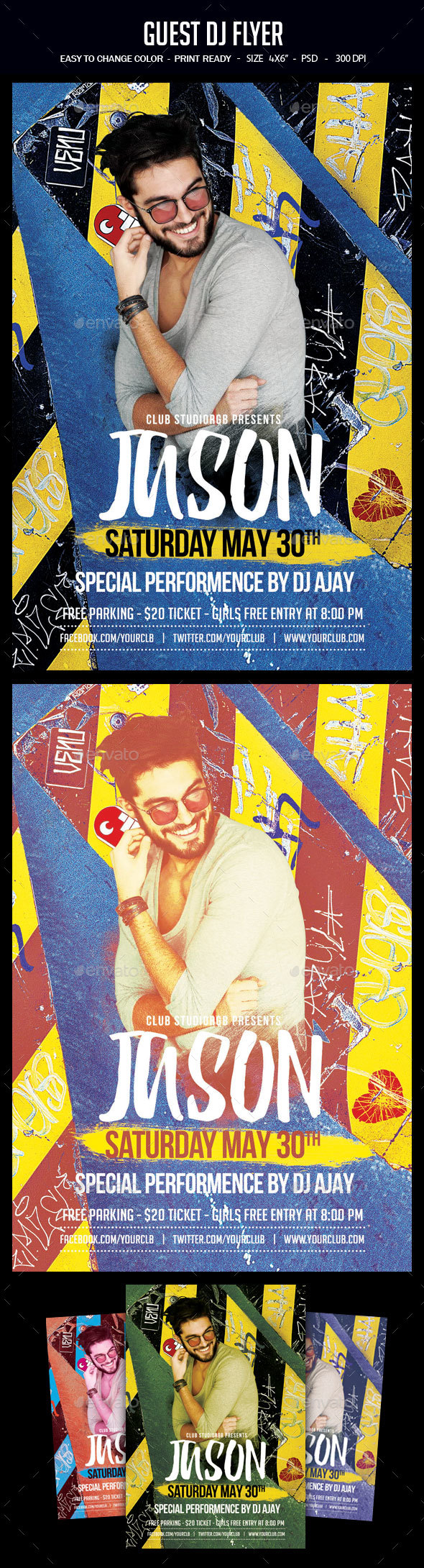 Guest Dj Flyer - Clubs & Parties Events