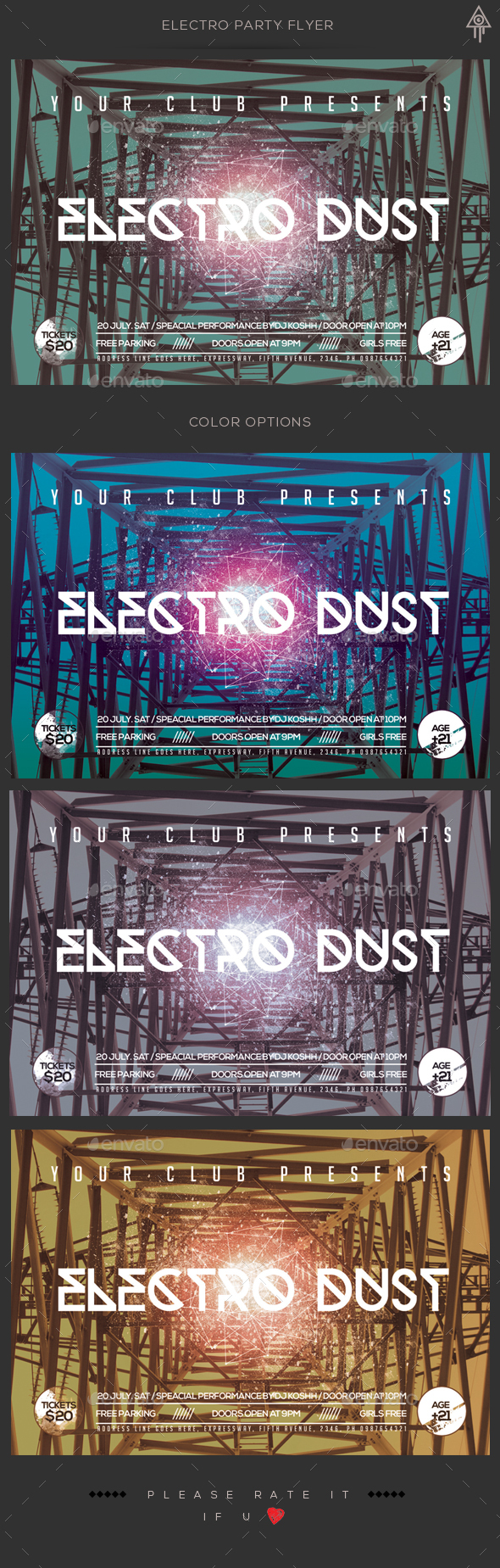 Electro Party Flyer - Clubs & Parties Events