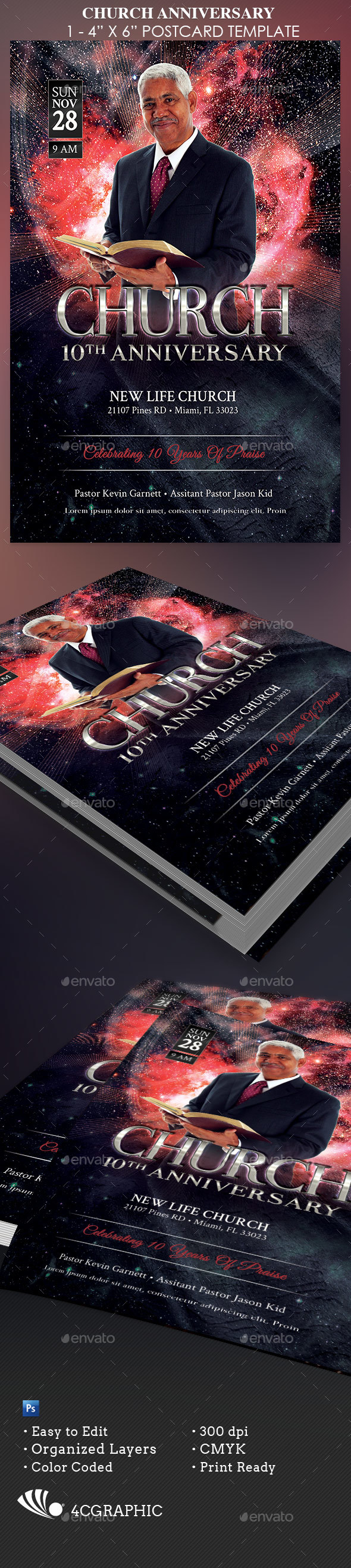 Church Anniversary Template - Church Flyers