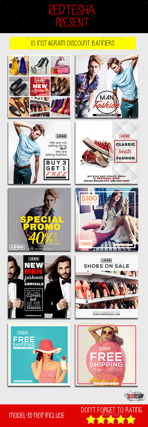 Instagram Fashion Banner #6 - Banners & Ads Web Elements