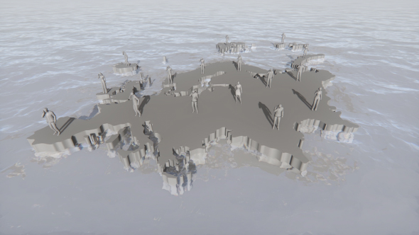 Europa Map and People Calling on the Cell Phones