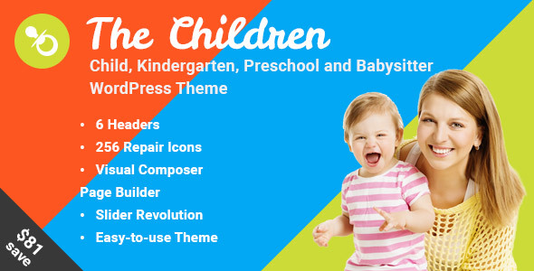 The Children - Child, Kindergarten and Babysitter WordPress Theme - Education WordPress