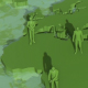 Green World Map and Tiny Business People - VideoHive Item for Sale