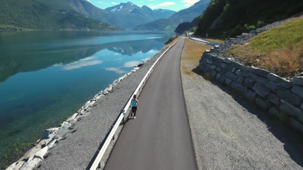 Woman Jogging Outdoors alt