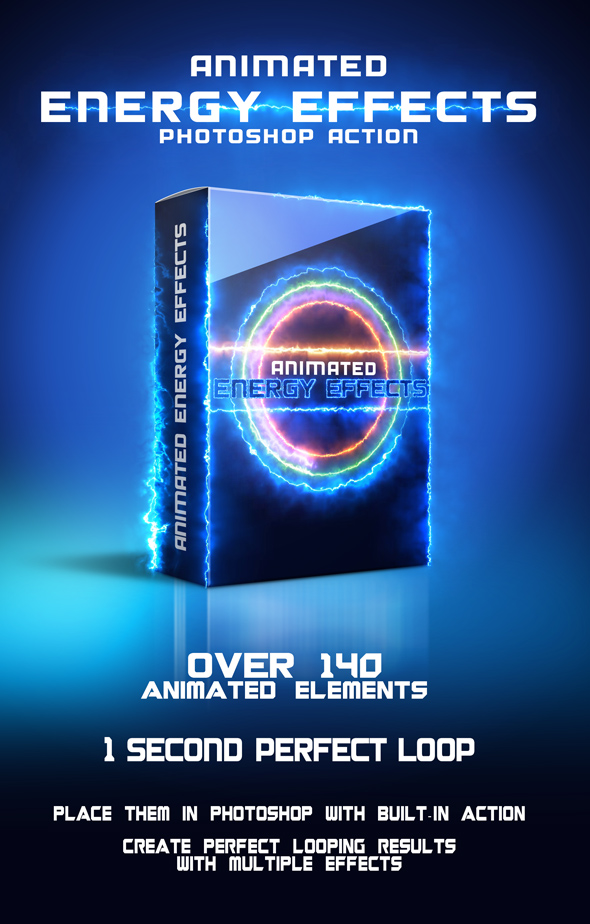 Animated Energy Effects Photoshop Action - Photo Effects Actions