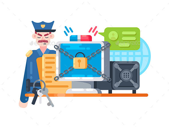 Digital Protection and Security - Miscellaneous Vectors