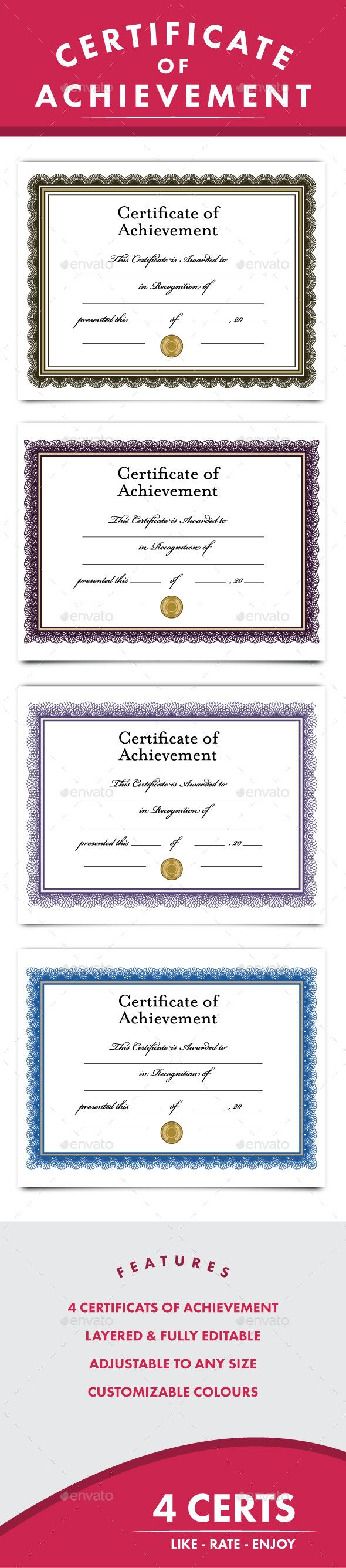 Certificate of Achievement - Miscellaneous Vectors