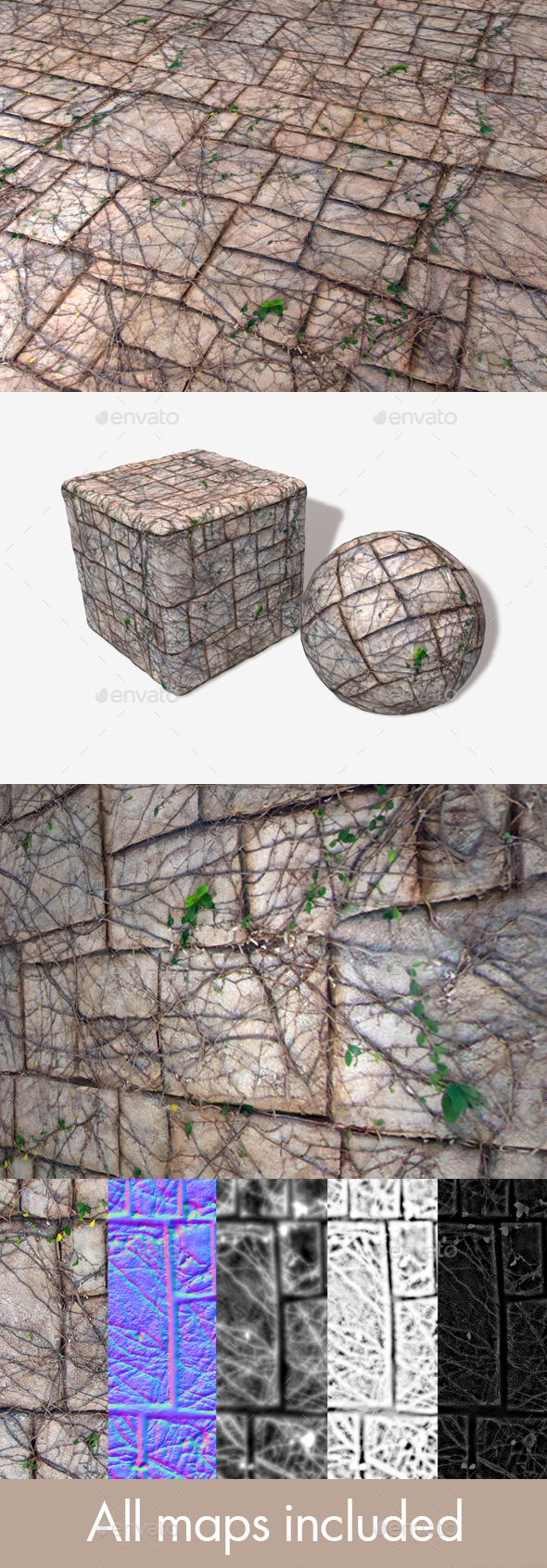Vine Covered Stone - 3Docean 19435905
