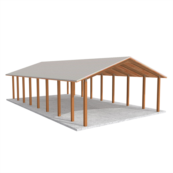 Wooden shelter 01 - 3Docean 19436008