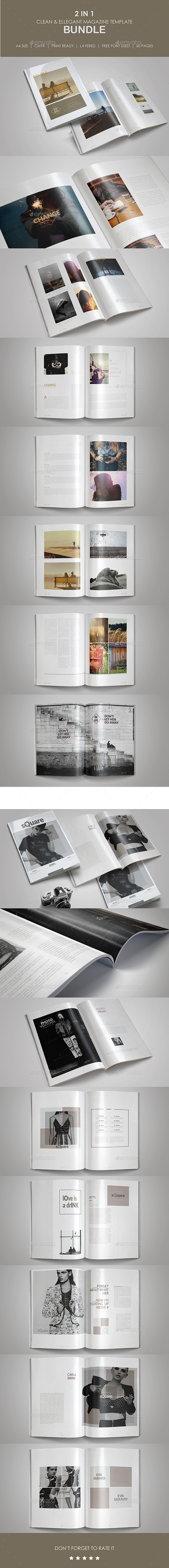 2 in 1 Magazine Template - Magazines Print Templates