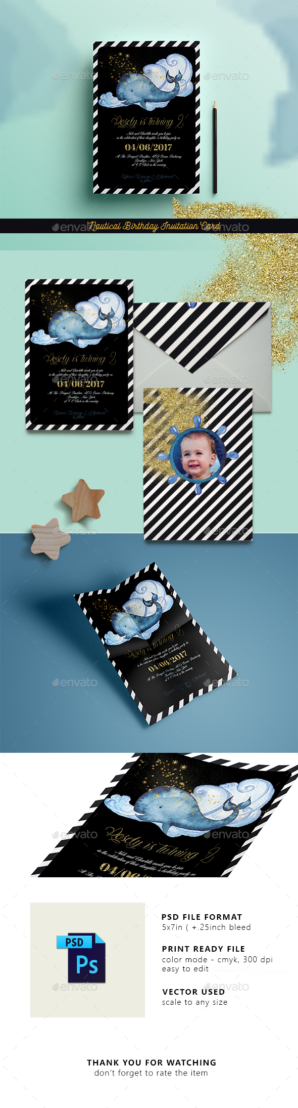 Nautical Birthday Invitation Card - Weddings Cards & Invites