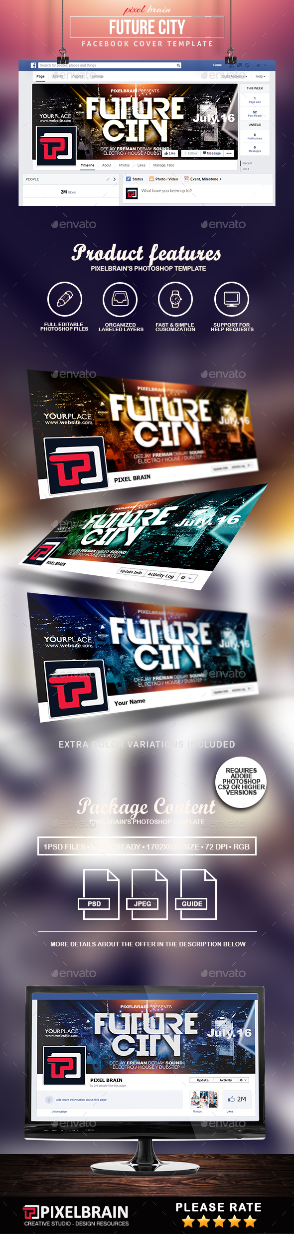 Future City Facebook Cover Template - Facebook Timeline Covers Social Media