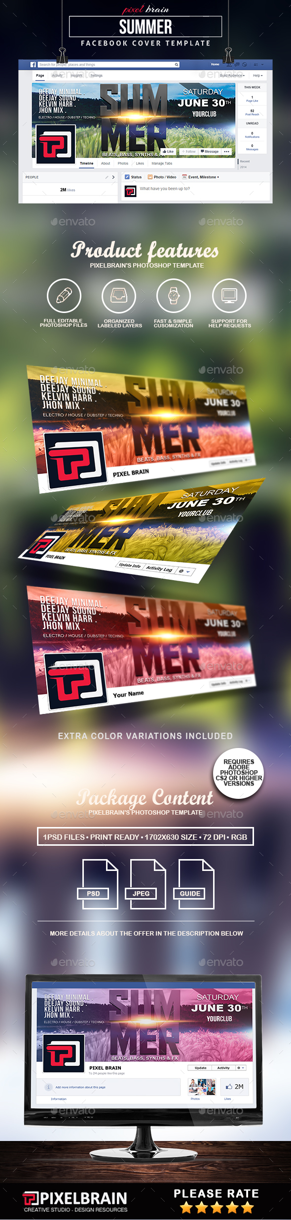Summer Facebook Cover Template - Facebook Timeline Covers Social Media