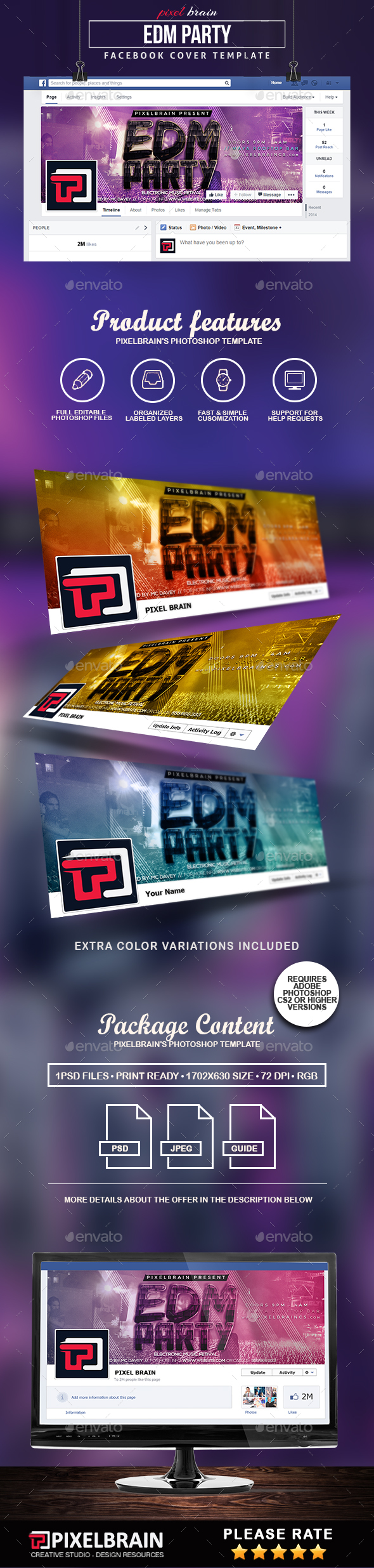 EDM Party Facebook Cover Template - Facebook Timeline Covers Social Media