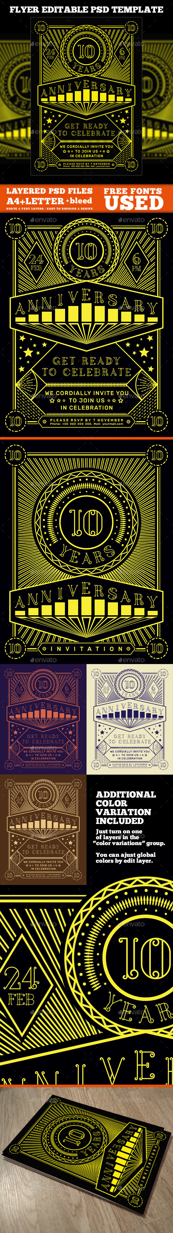 Editable Anniversary Flyer - Events Flyers