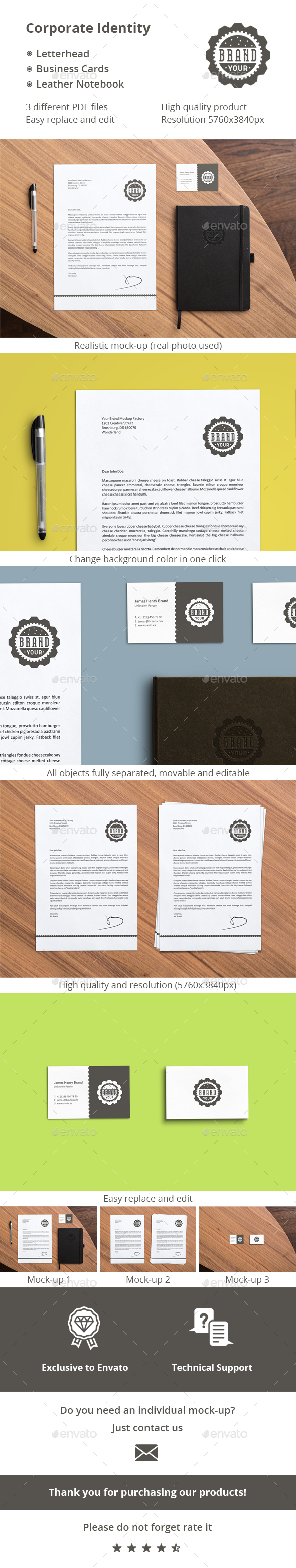 Photorealistic Stationery Mock-up - Stationery Print