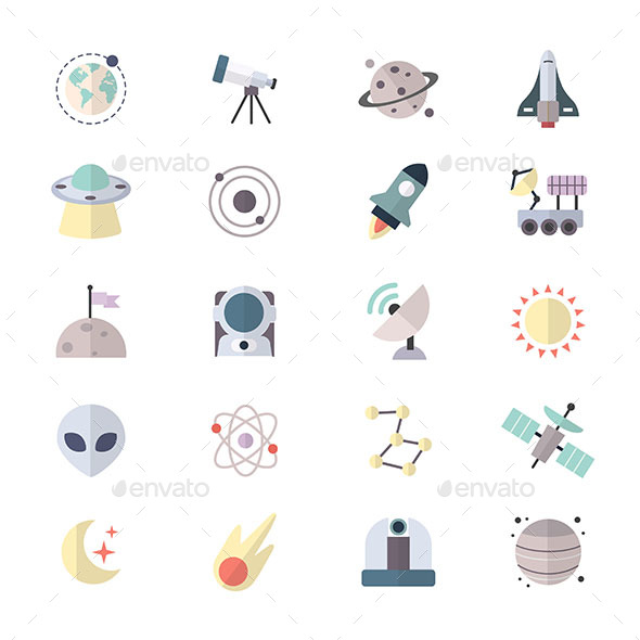 Planets In Space and Universe Galaxy Icons - Icons