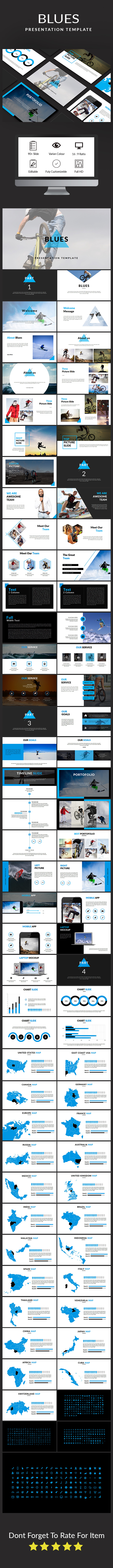 Blues Presentation Template - PowerPoint Templates Presentation Templates