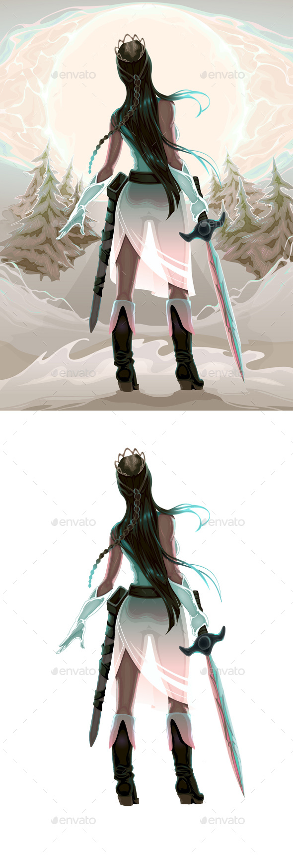 Princess Warrior in the Woods - People Characters
