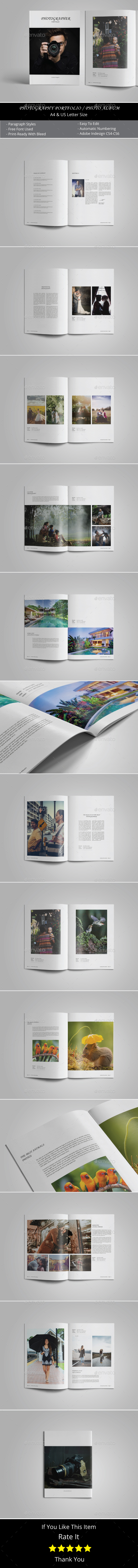 Photography Portfolio or Photo Album Template - Photo Albums Print Templates