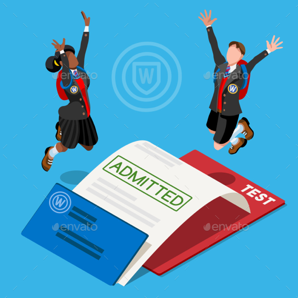 Student College Isometric People Vector Illustration - Miscellaneous Conceptual