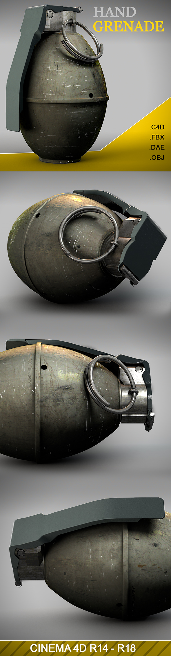 Hand Grenade 3D - 3Docean 19440303