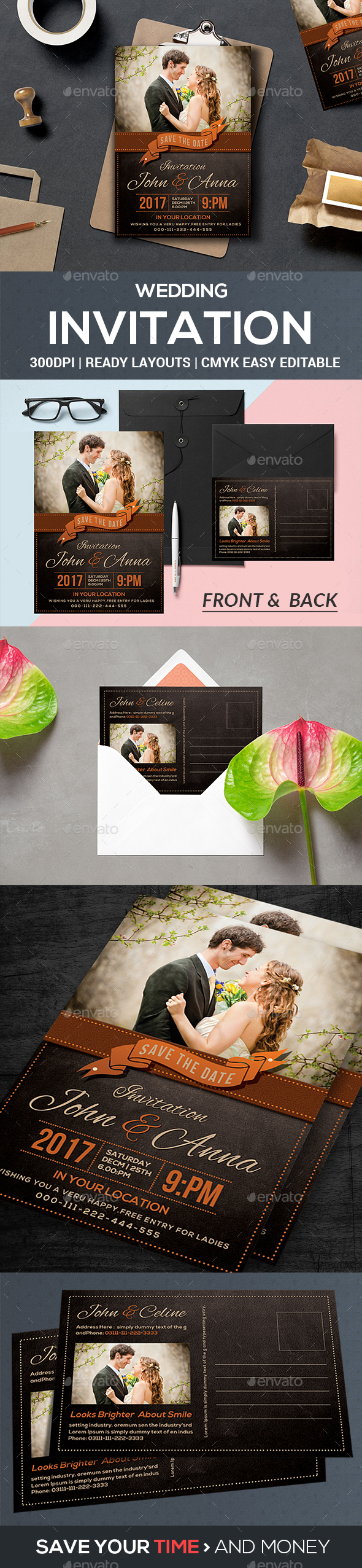 Wedding Invitation - Cards & Invites Print Templates
