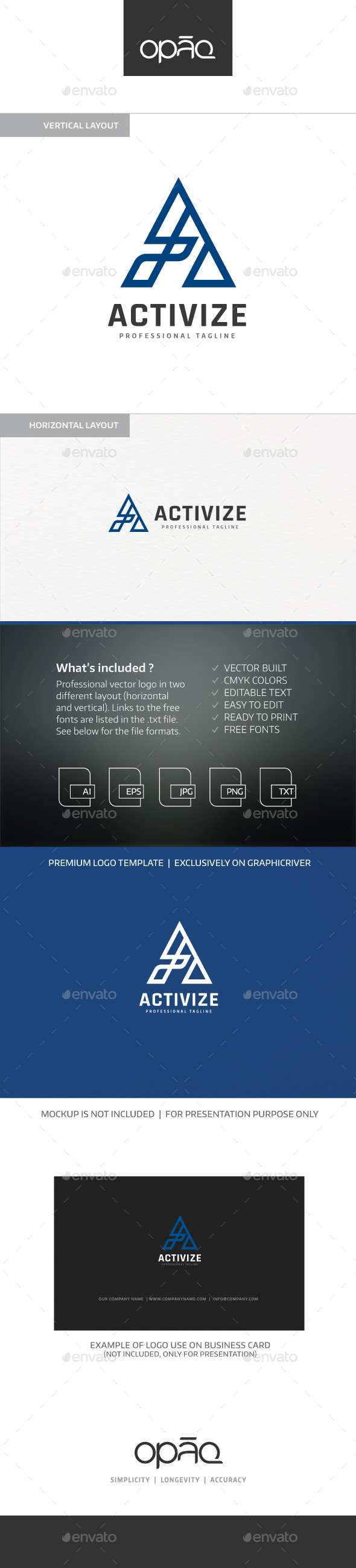 Activize A Letter Logo - Letters Logo Templates