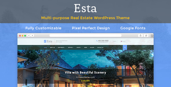Esta — Responsive Real Estate Property Rent & Sale Company & Agent  WordPress Theme by torbara