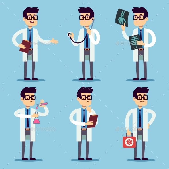 Doctor, Chemist, Pharmacist, Surgeon Man Cartoon - People Characters