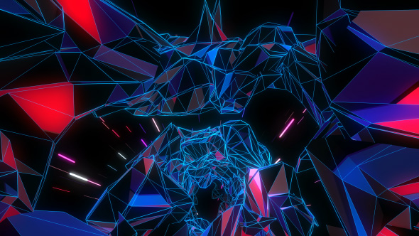 Cosmic Signal Polygonal Cave Trip, Motion Graphics | VideoHive